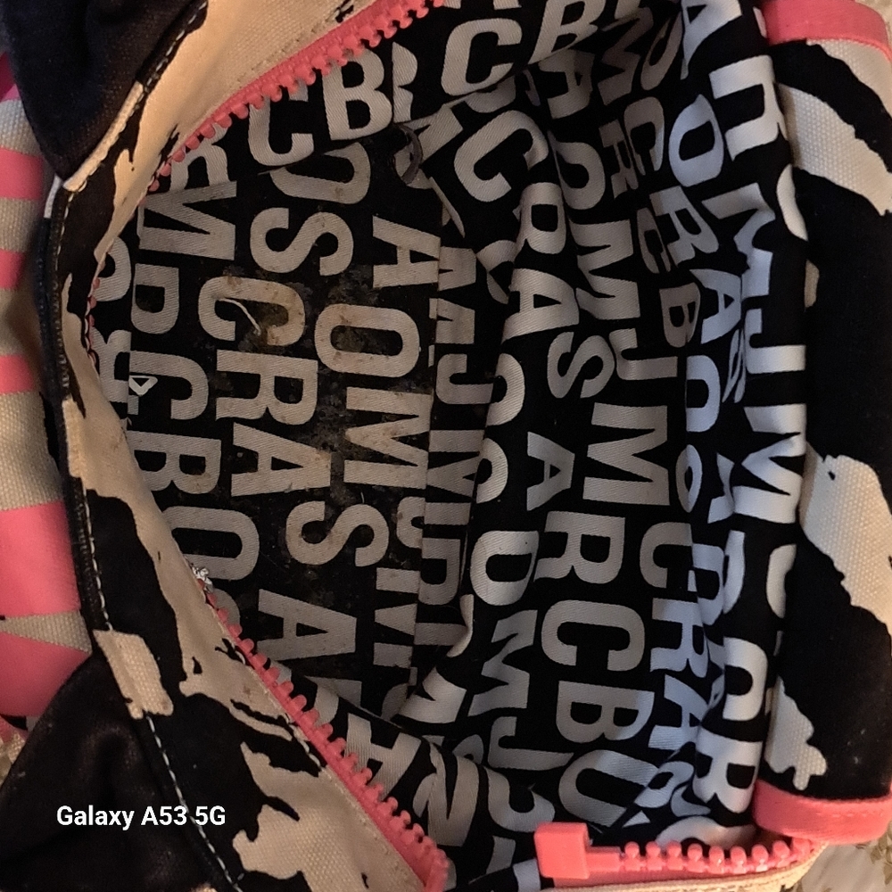 Small tote by Marc Jacobs black khaki and hot pink - Picture 4 of 4